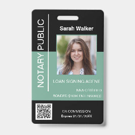 公証人パブリックID会社員ブラックミント バッジ