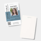 公証人パブリックID写真会社員ほこりっぽい青 バッジ (正面＆裏面)