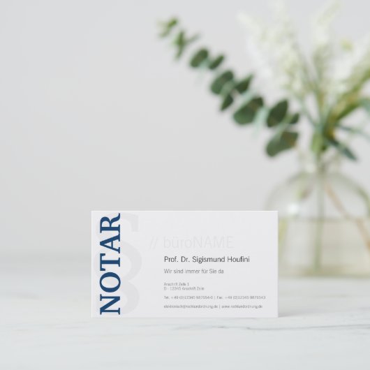 公証人ビシテンカルテ 名刺 (スタンド正面)