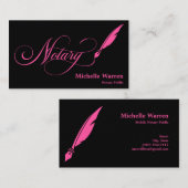 公証人フェザー貸し付けターコイズ業 名刺 (正面/裏面)