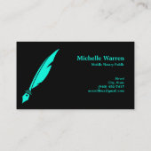 公証人フェザー貸し付けターコイズ業 名刺 (裏面)