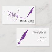 公証人フェザー貸し付けターコイズ業 名刺 (正面/裏面)