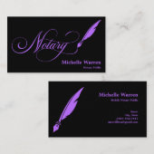 公証人フェザー貸し付けターコイズ業 名刺 (正面/裏面)