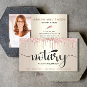 公証人フォトピンクグリッタードリップス金ゴールド貸付け業者 名刺