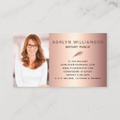 公証人ブラックピンクグリッター写真ローンのエージェントスクリプト 名刺 (裏面)