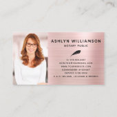 公証人ブラックピンクグリッター写真ローン署名業者 名刺 (裏面)