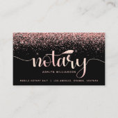 公証人ブラックピンクグリッター写真ローン署名業者 名刺 (正面)