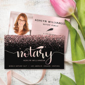 公証人ブラックピンクグリッター写真ローン署名業者 名刺