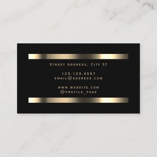 公証人プロフェッショナルエレガント金ゴールド 名刺 (裏面)