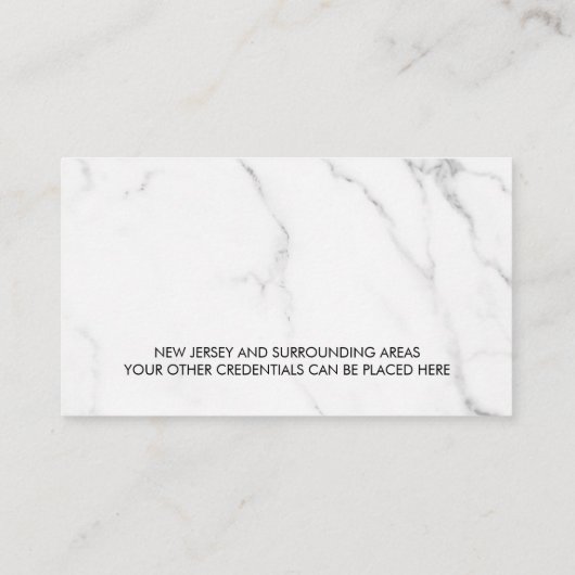 公証人ペンのインク大理石と金ゴールド 名刺 (裏面)