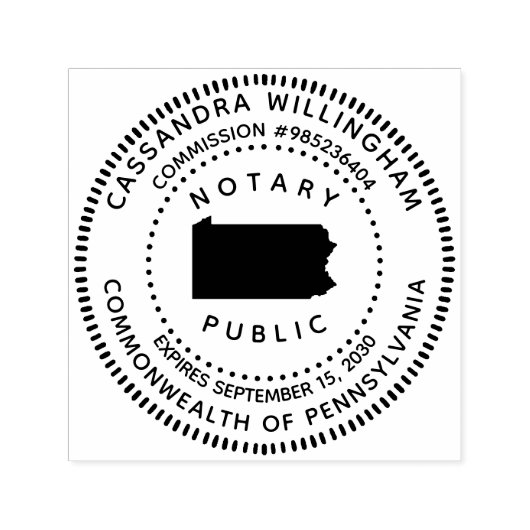 公証人ペンシルバニア州 セルフインキングスタンプ (デザイン)