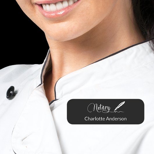 公証人ペンスクリプト白黒 エレガント 名札