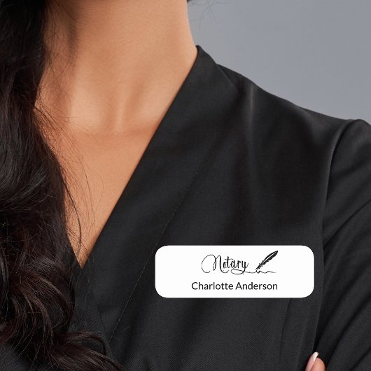 公証人ホワイトペンスクリプトエレガントシンプル 名札