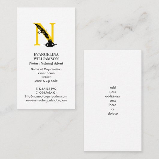 公証人モダンエージェントカスタムロゴ 名刺 (正面/裏面)