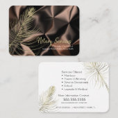 公証人モダンサービス金ゴールド茶色パターン 名刺 (正面/裏面)