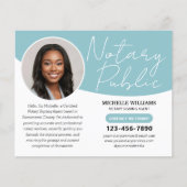 公証人モダンパブリックプロフィール写真QRターコイズ チラシ (正面)