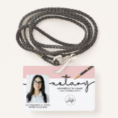 公証人モダンローンの署名エージェントの写真 バッジ (正面ランヤード)