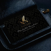 公証人モダンローン署名代理人ブラック金ゴールドダマスク 名刺