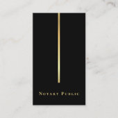 公証人モダン公債署名業者ブラック金ゴールド 名刺 (正面)