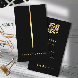 公証人モダン公債署名業者ブラック金ゴールド 名刺