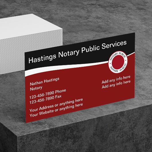 公証人モダン公式エンブレムスタイル 名刺