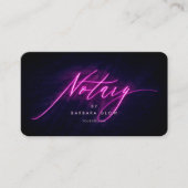 公証人モダン公立ネオン白熱［赤熱］光を放つパープル 名刺 (正面)