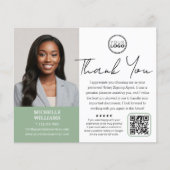 公証人モダン公開ありがとう写真QRコードグリーン チラシ (正面)