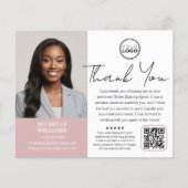 公証人モダン公開ありがとう写真QRコードピンク チラシ (正面)