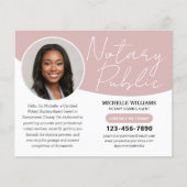 公証人モダン公開ありがとう写真QRコードピンク チラシ (正面)