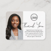 公証人モダン公開ありがとう写真QRコードピンク 名刺 (正面)