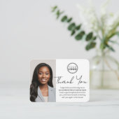 公証人モダン公開ありがとう写真QRコードピンク 名刺 (スタンド正面)