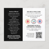 公証人モダン公開ありがとう写真QRコードブラック チラシ (裏面)