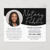 公証人モダン公開ありがとう写真QRコードブラック チラシ (正面)