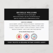 公証人モダン公開ありがとう写真QRコードブラック チラシ (裏面)