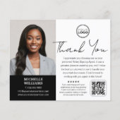 公証人モダン公開ありがとう写真QRコードブラック チラシ (正面)