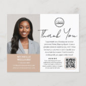 公証人モダン公開ありがとう写真QRコードBeige チラシ (正面)