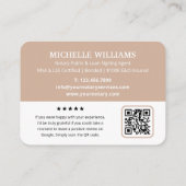 公証人モダン公開ありがとう写真QRコードBeige 名刺 (裏面)