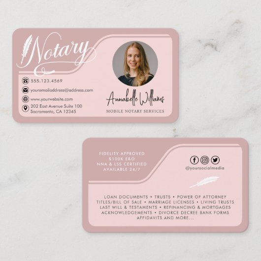 公証人モダン公開写真 名刺 (正面/裏面)