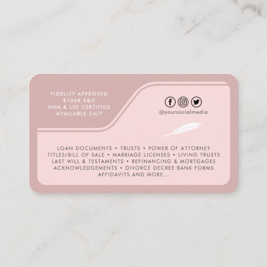 公証人モダン公開写真 名刺 (裏面)