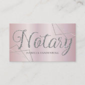 公証人モダン公開赤面薄紫グリッター幾何学 名刺 (正面)