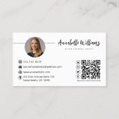 公証人モダン写真QRコード 名刺 (裏面)
