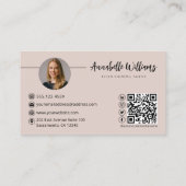 公証人モダン写真QRコード 名刺 (裏面)