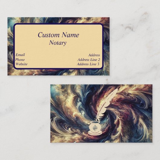 公証人モダン抽象芸術 名刺 (正面/裏面)