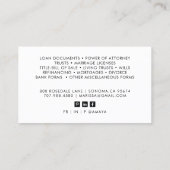 公証人モダン署名エージェントのフォト名刺 名刺 (裏面)