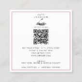 公証人モダン署名エージェントの羽毛クイルのロゴ スクエア名刺 (裏面)