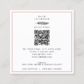 公証人モダン署名エージェントの羽毛クイルのロゴ スクエア名刺 (裏面)