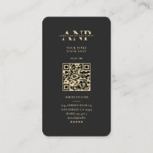 公証人モダン署名エージェントブラックスクリプトモノグラム 名刺 (裏面)