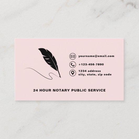 公証人モダン署名エージェントQRコード写真 名刺 (裏面)