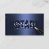 公証人モダン署名ネイビー&バラ金ゴールド 名刺 (正面)