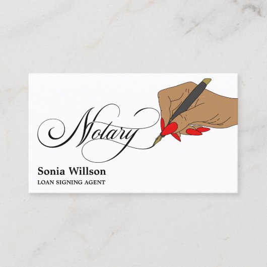 公証人モダン融資契約業者タイポグラフィブシン 名刺 (正面)